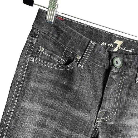 7 For All Mankind "A" Pocket Low Rise Flare Jeans Women's Size 27 U130133U-133U - Picture 5 of 12